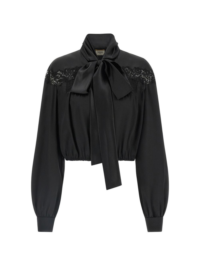 lace lavallière silk blouse 1
