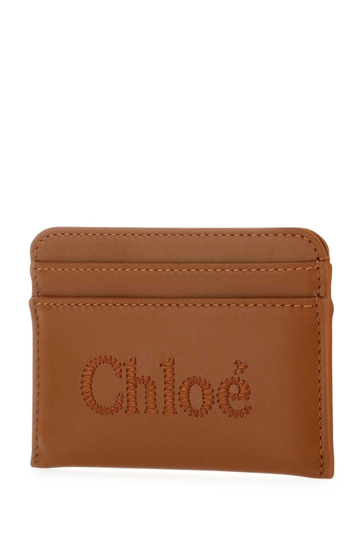 Chloe Women Caramel Leather Card Holder - 2