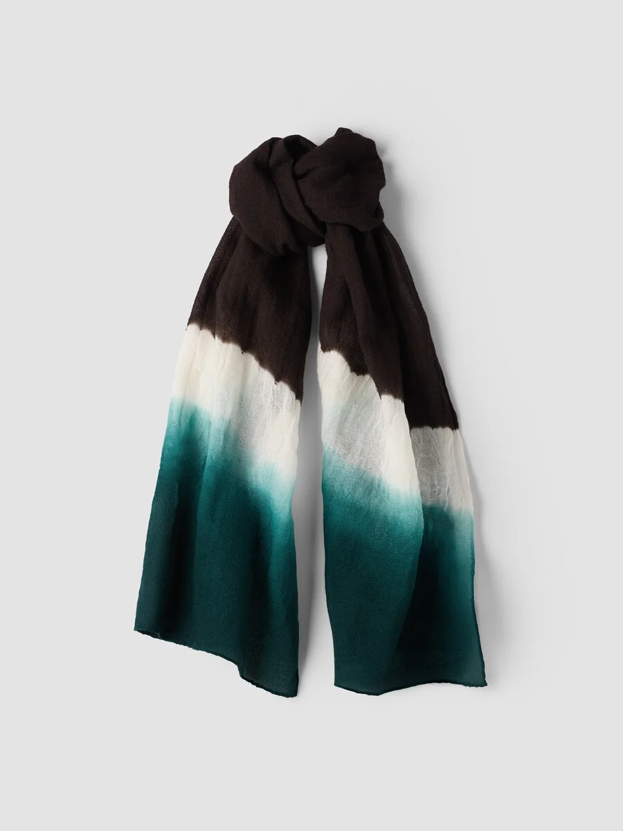 Hand-Dyed Wool Gauze Scarf - 1