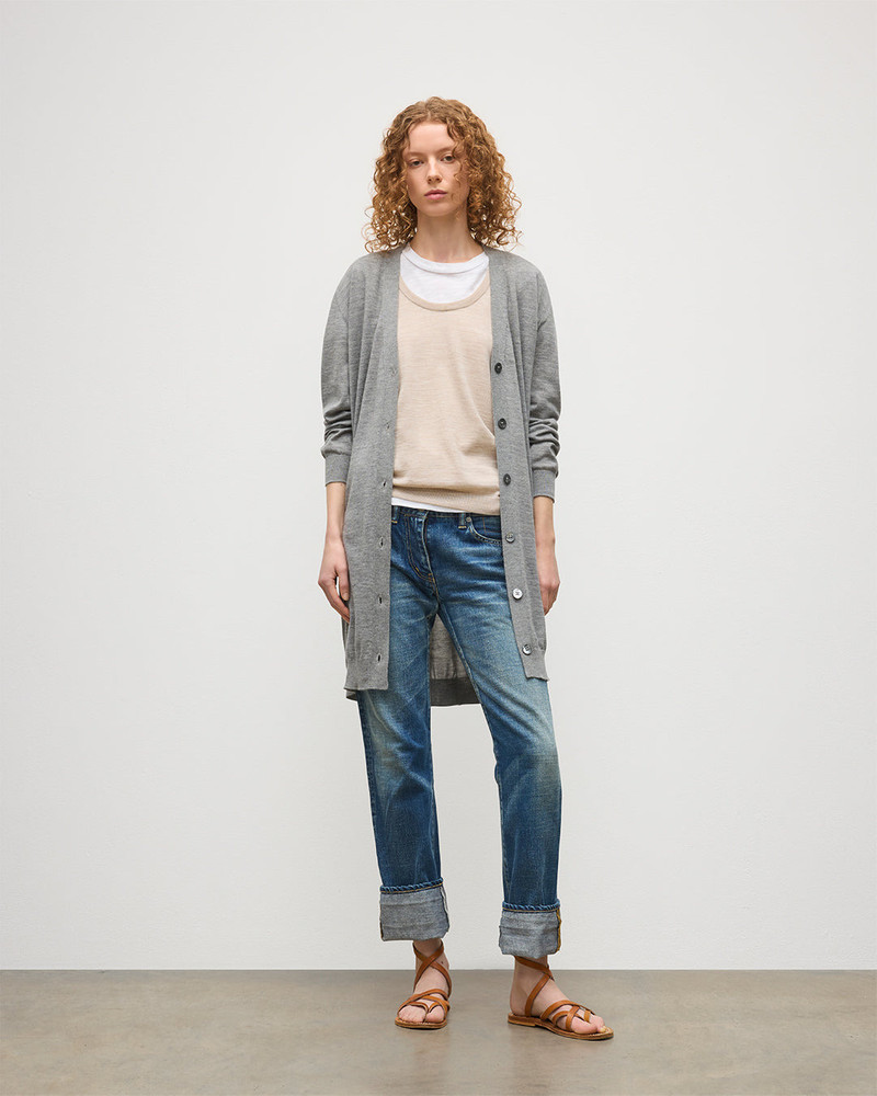 Johnstons of Elgin Elise Grey Long Superfine Cashmere Cardigan outlook