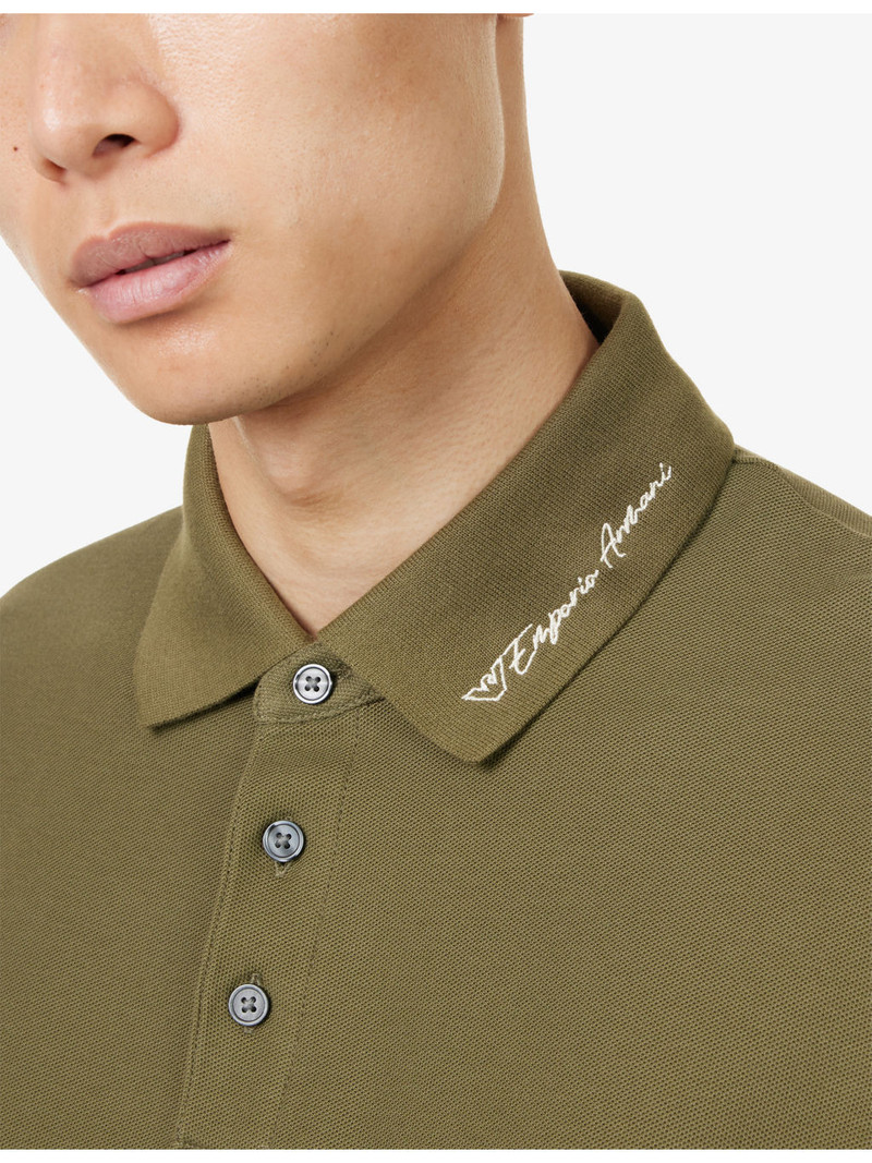 Logo-Collar Short-Sleeve Cotton Polo 5