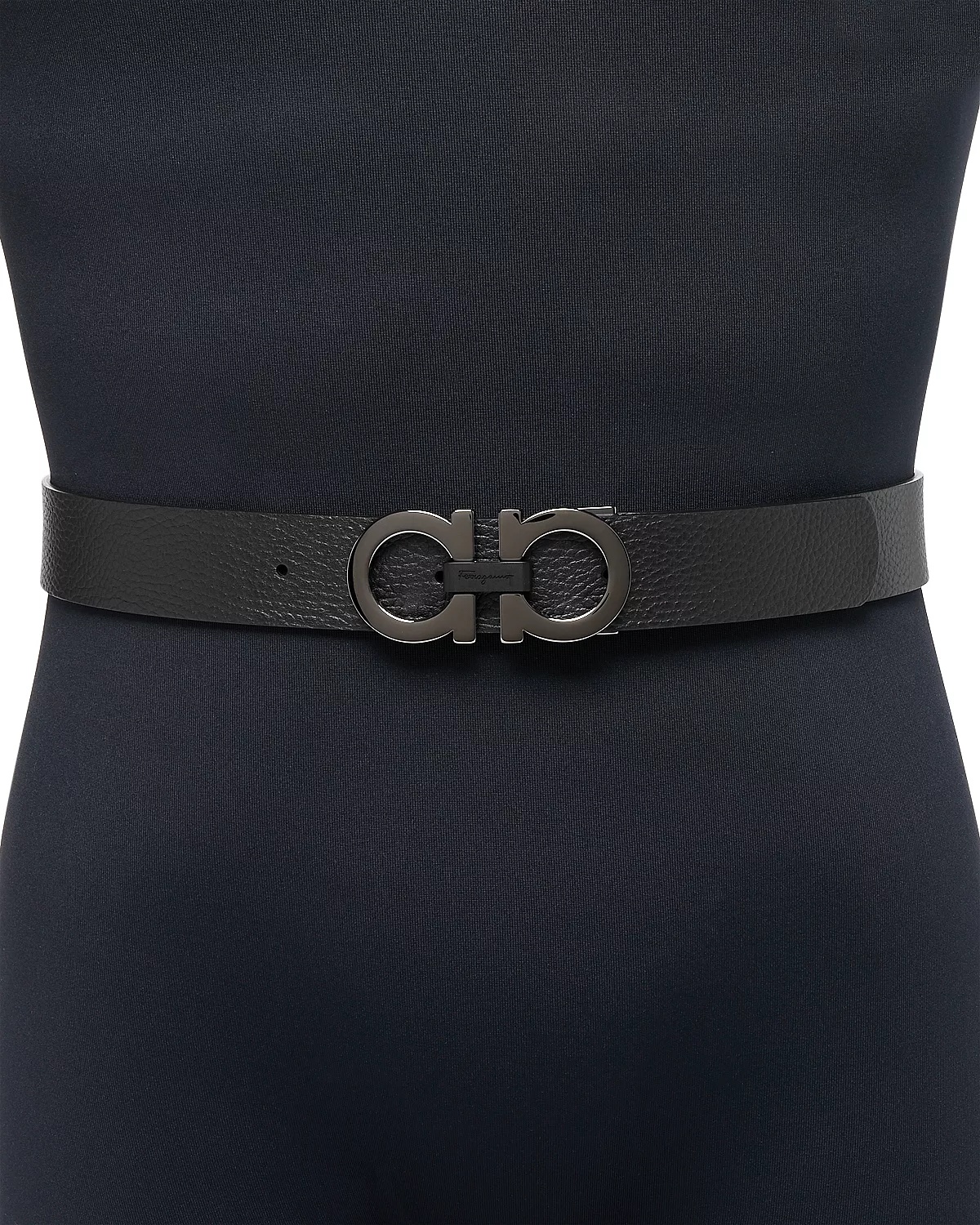 Men's Double Gancini Buckle Reversible Leather Belt - 3