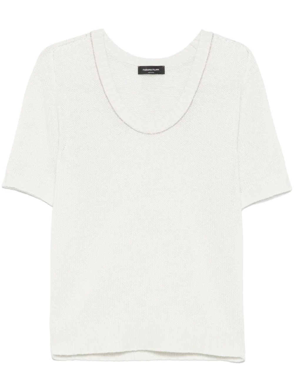 bead-detail T-shirt - 1