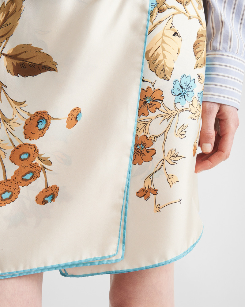 Printed silk twill miniskirt 4