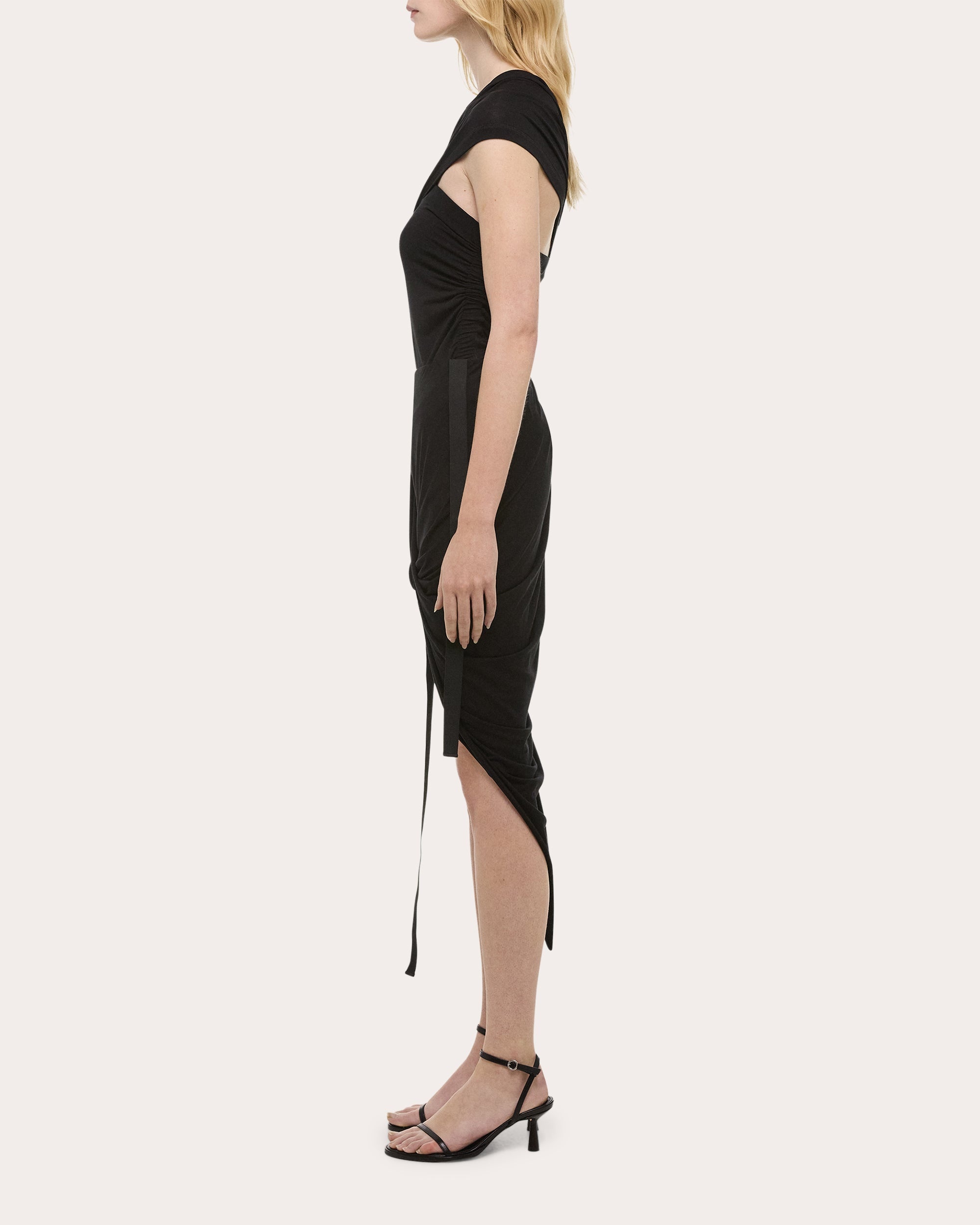Wind Asymmetric Ruched Jersey Skirt - 3