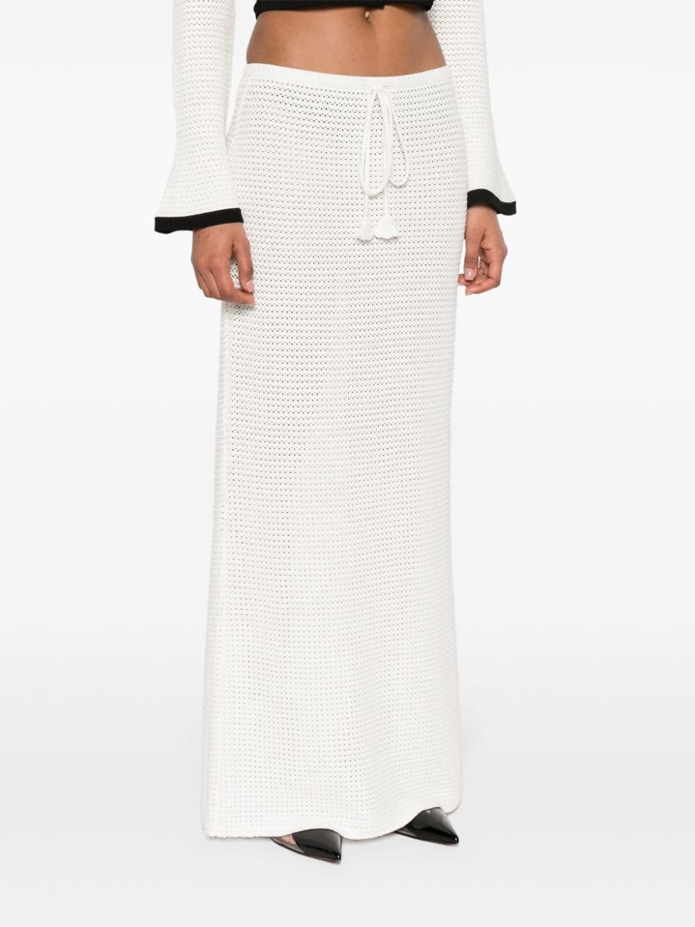 sequinned pointelle-knit maxi skirt - 3