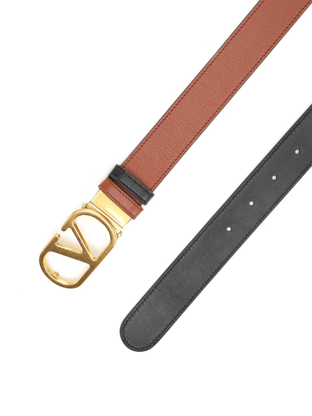 Belt H. 30 Reversibile | Vlogo Signature. | Box Calf S./Antique Brass Logo Belts Brown - 2