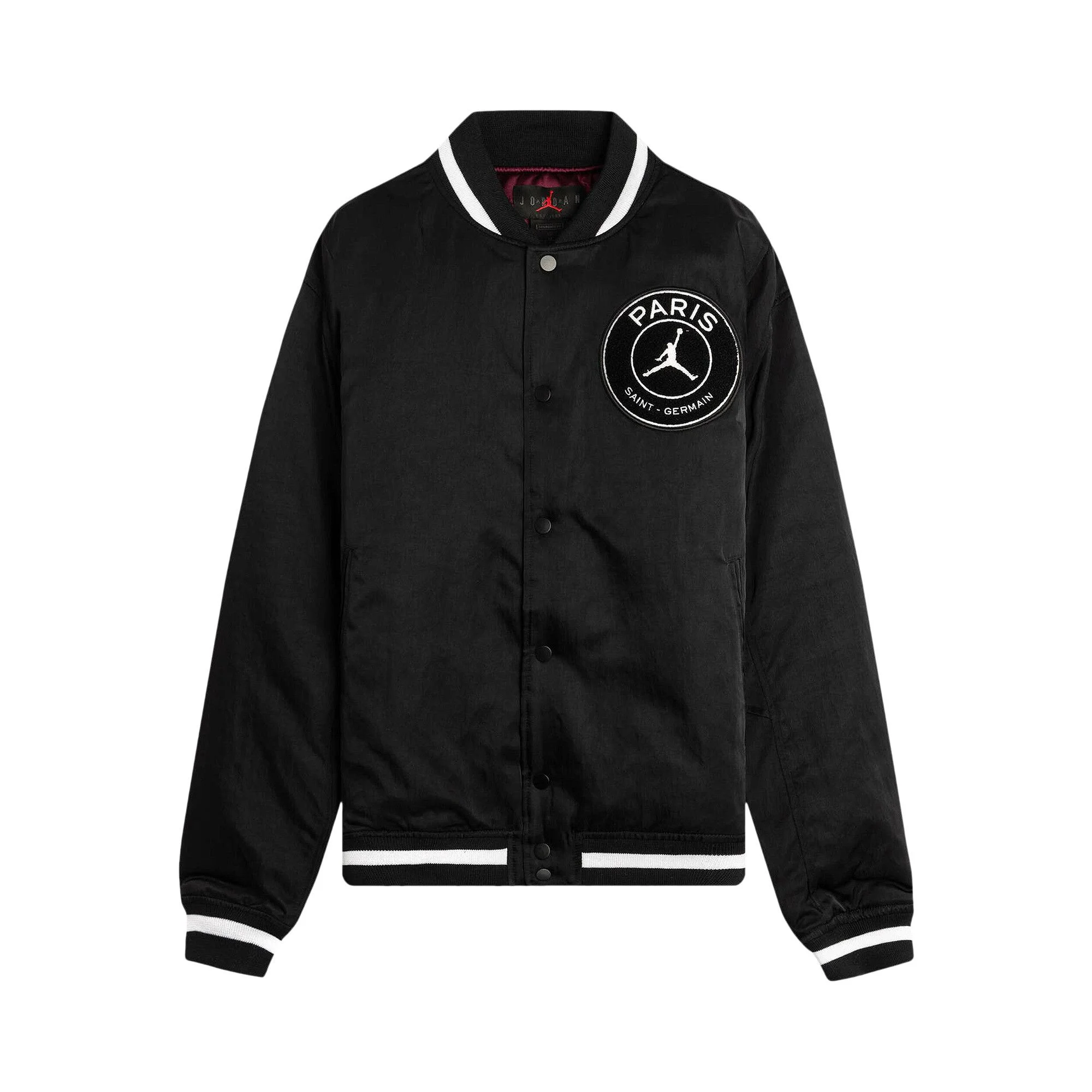 Air Jordan x PSG Varsity Jacket 'Black/Bordeaux/Gold/White' - 1