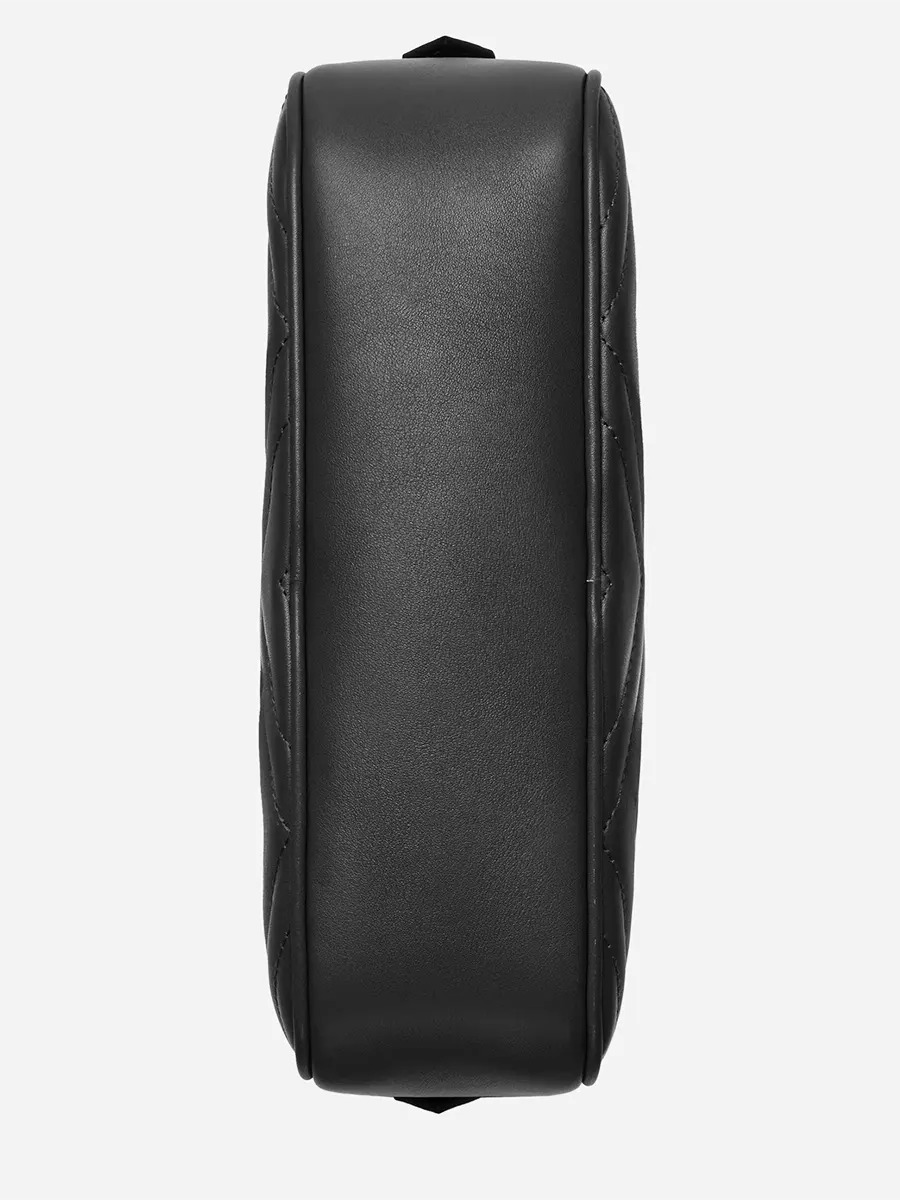 GG Marmont Small Matelassé Zipped Black Leather Shoulder Bag - 3