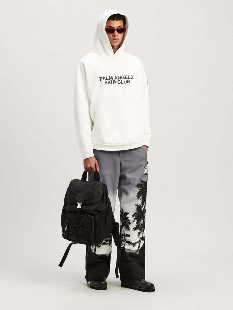 Palm Angels Curved Logo Zip Knit Hoodie outlook