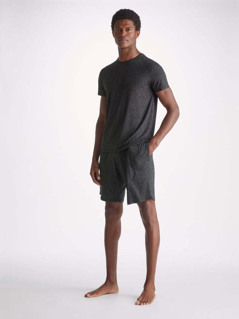 Derek Rose Men's Lounge Shorts London 10 Micro Modal Black outlook