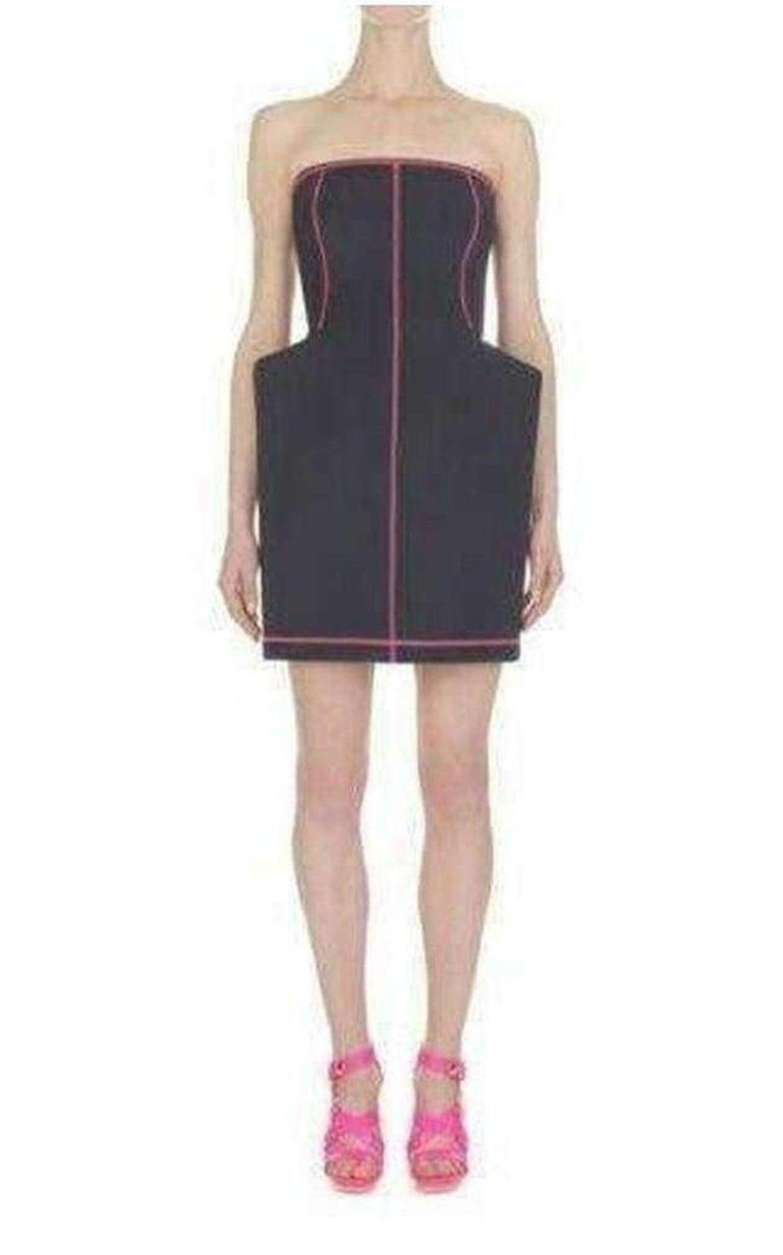 McQ - Alexander McQueen - Navy Scuba Bustier Dress - 5