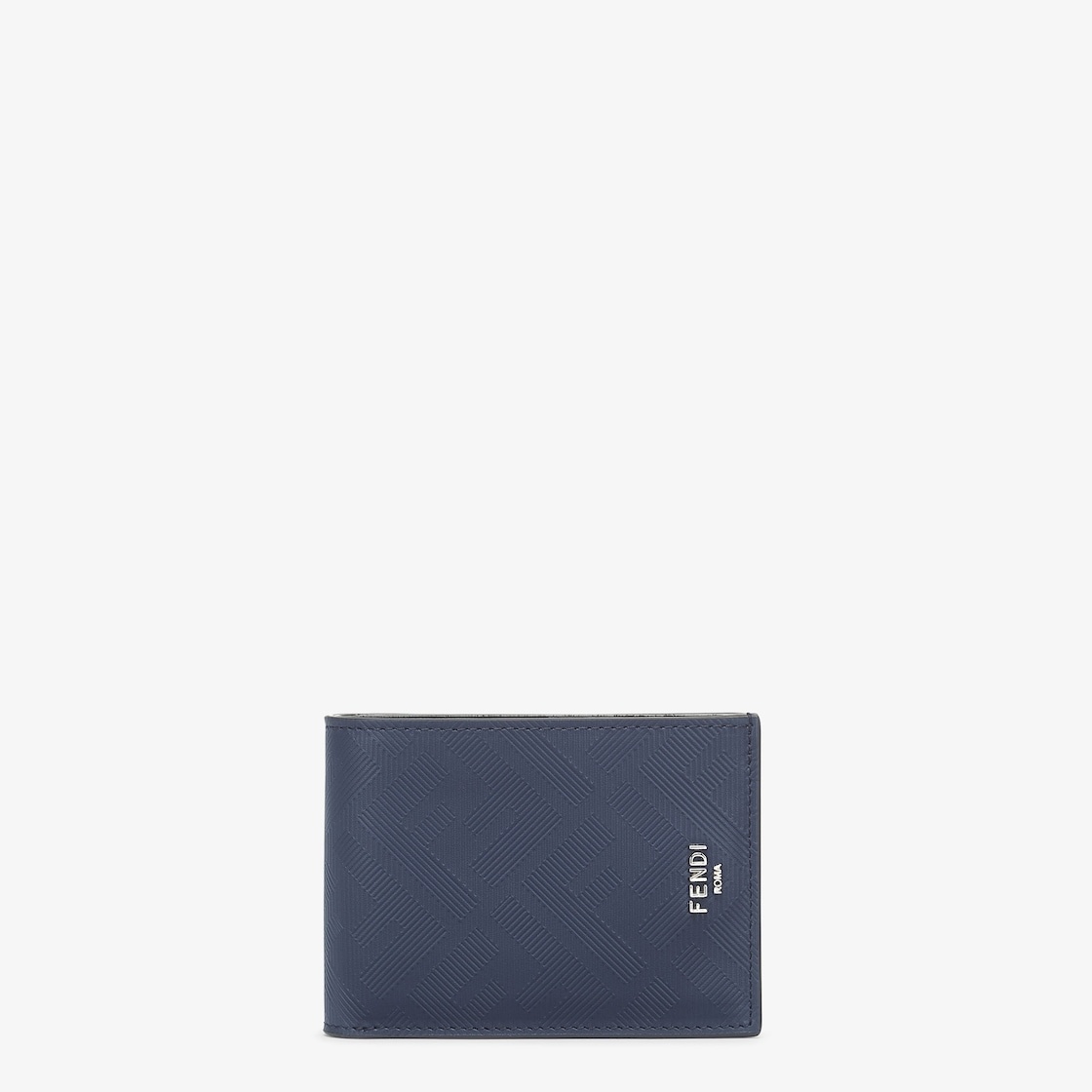 Bi-fold wallet with bill compartment, four card slots and one document pocket. Made of blue leather  - 1