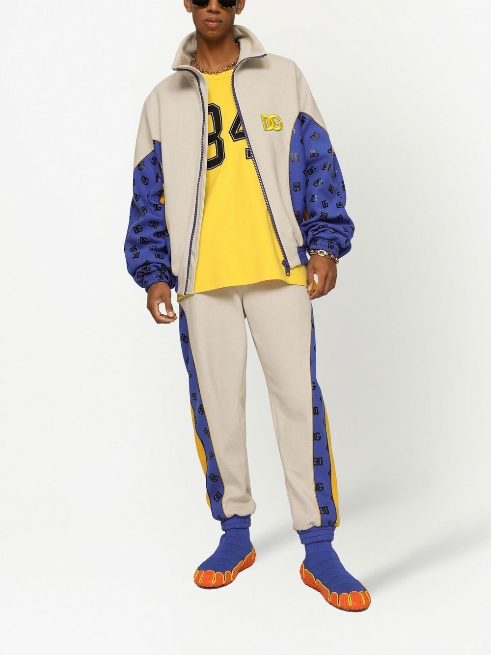 logo-patch knit sports jacket - 2