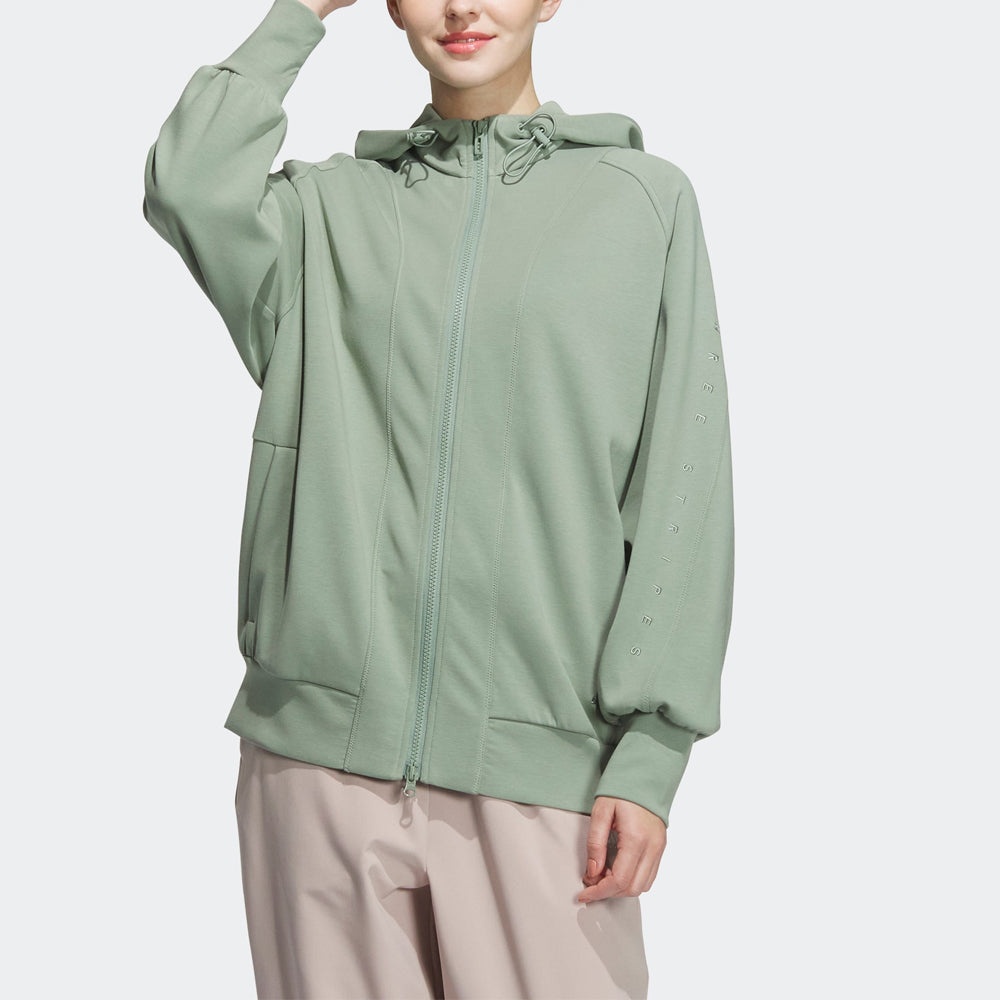 (WMNS) adidas Premium Knit Jacket 'Green' IK4292 - 2