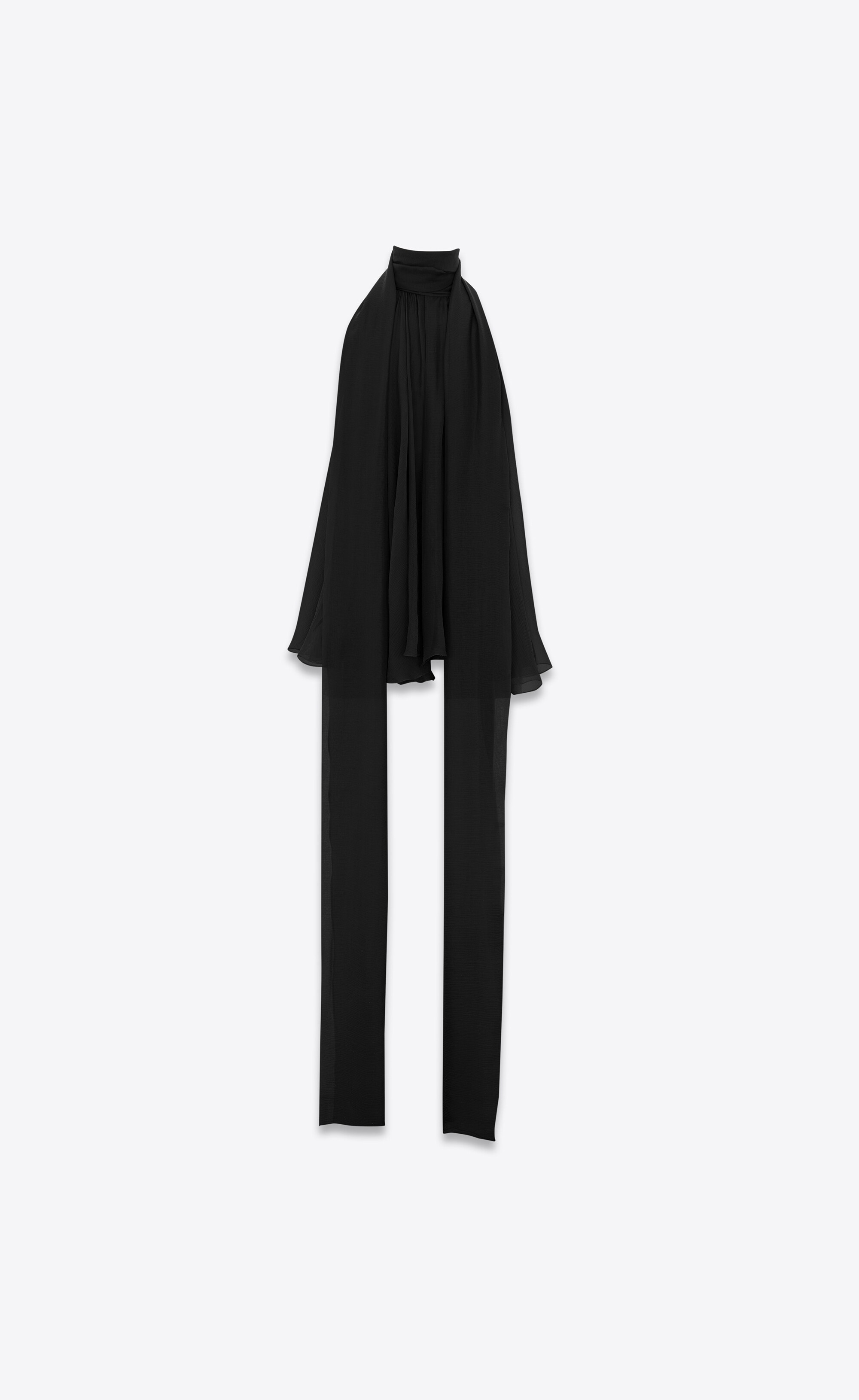 lavallière-neck top in silk muslin - 5