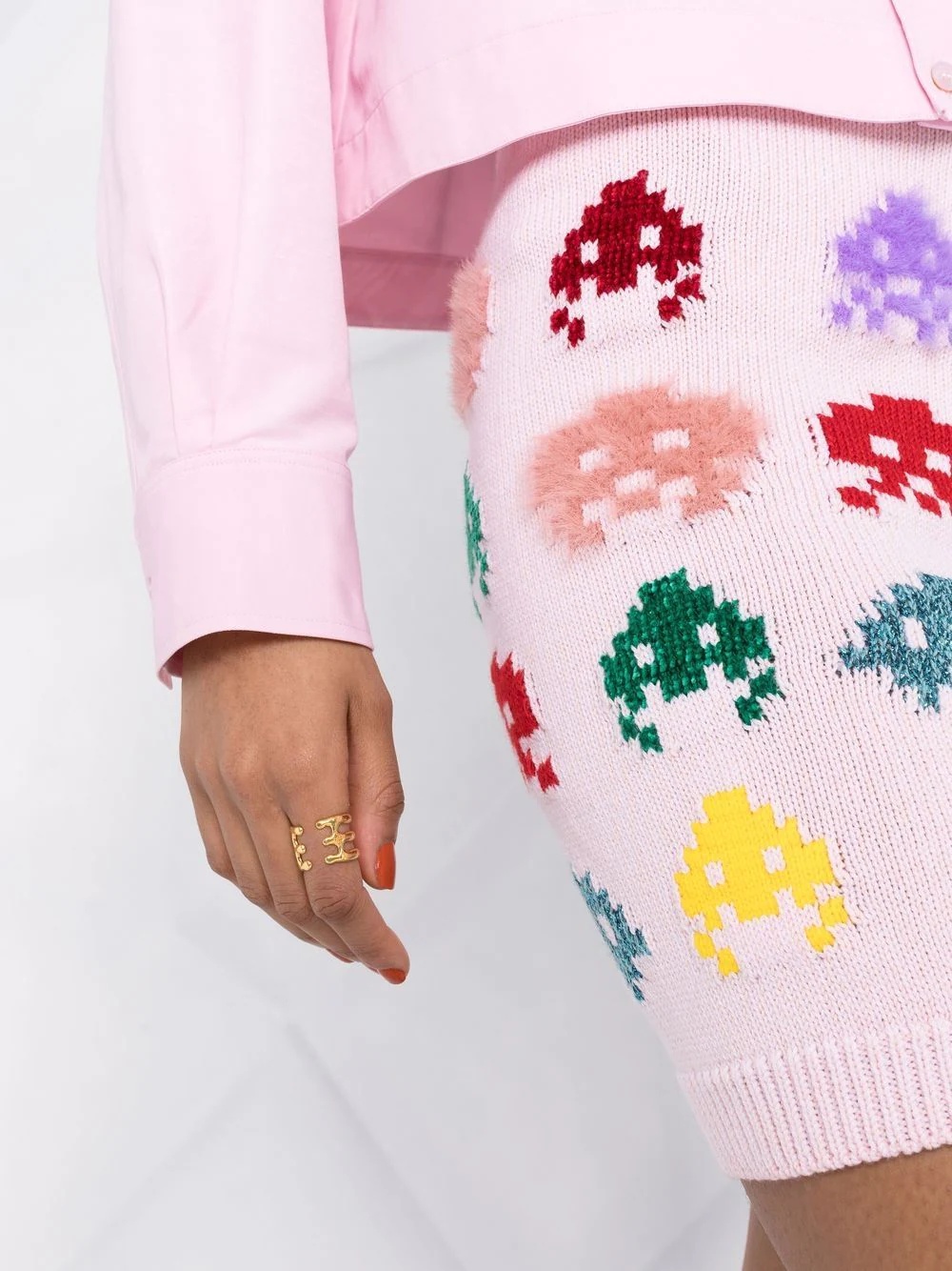 alien intarsia-knit mini skirt - 5
