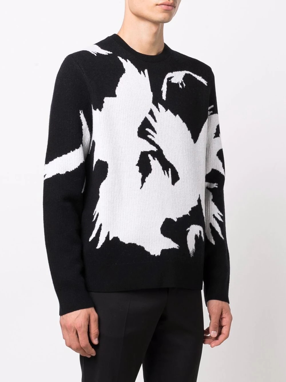 intarsia-knit crew-neck jumper - 3