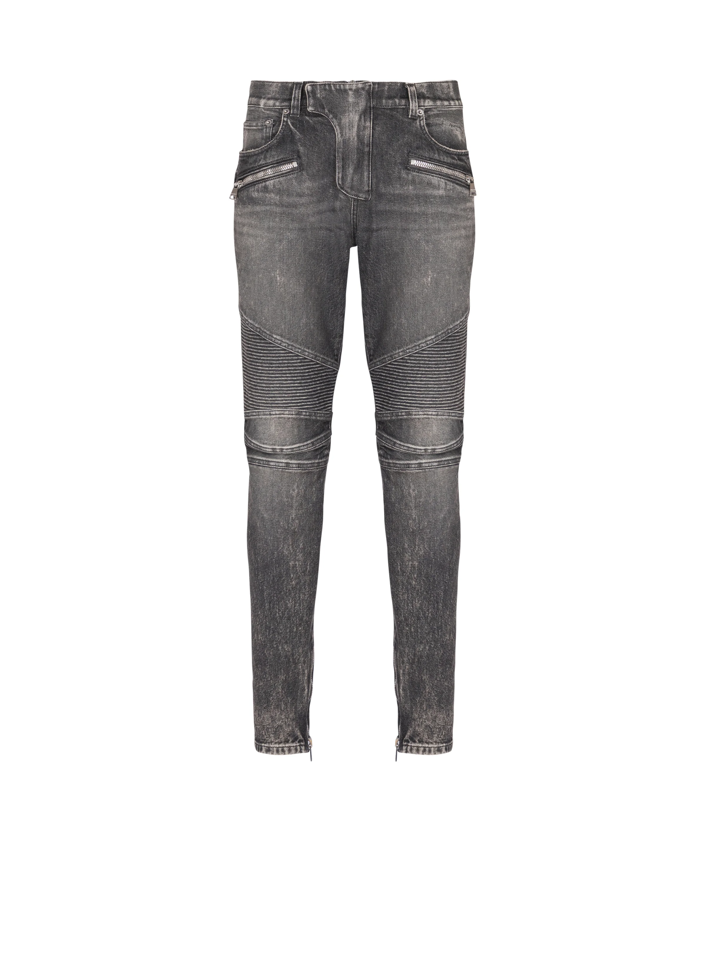 Slim-fit biker trousers in denim - 1