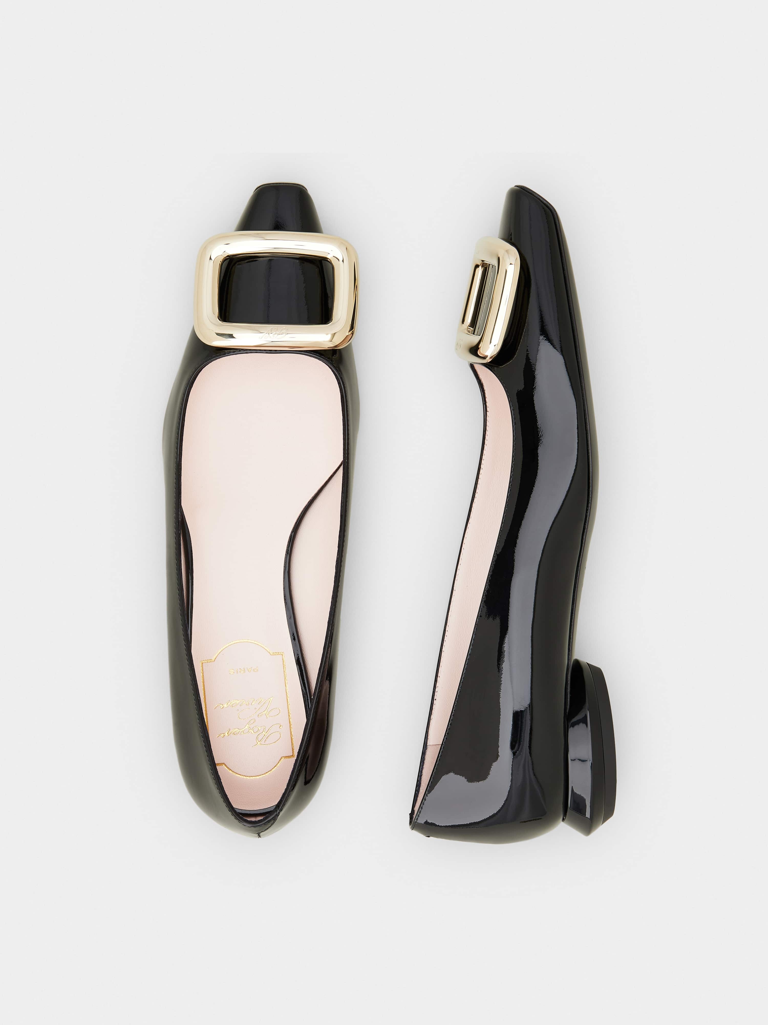 Viv' Choc Metal Buckle Ballerinas in Patent Leather - 4
