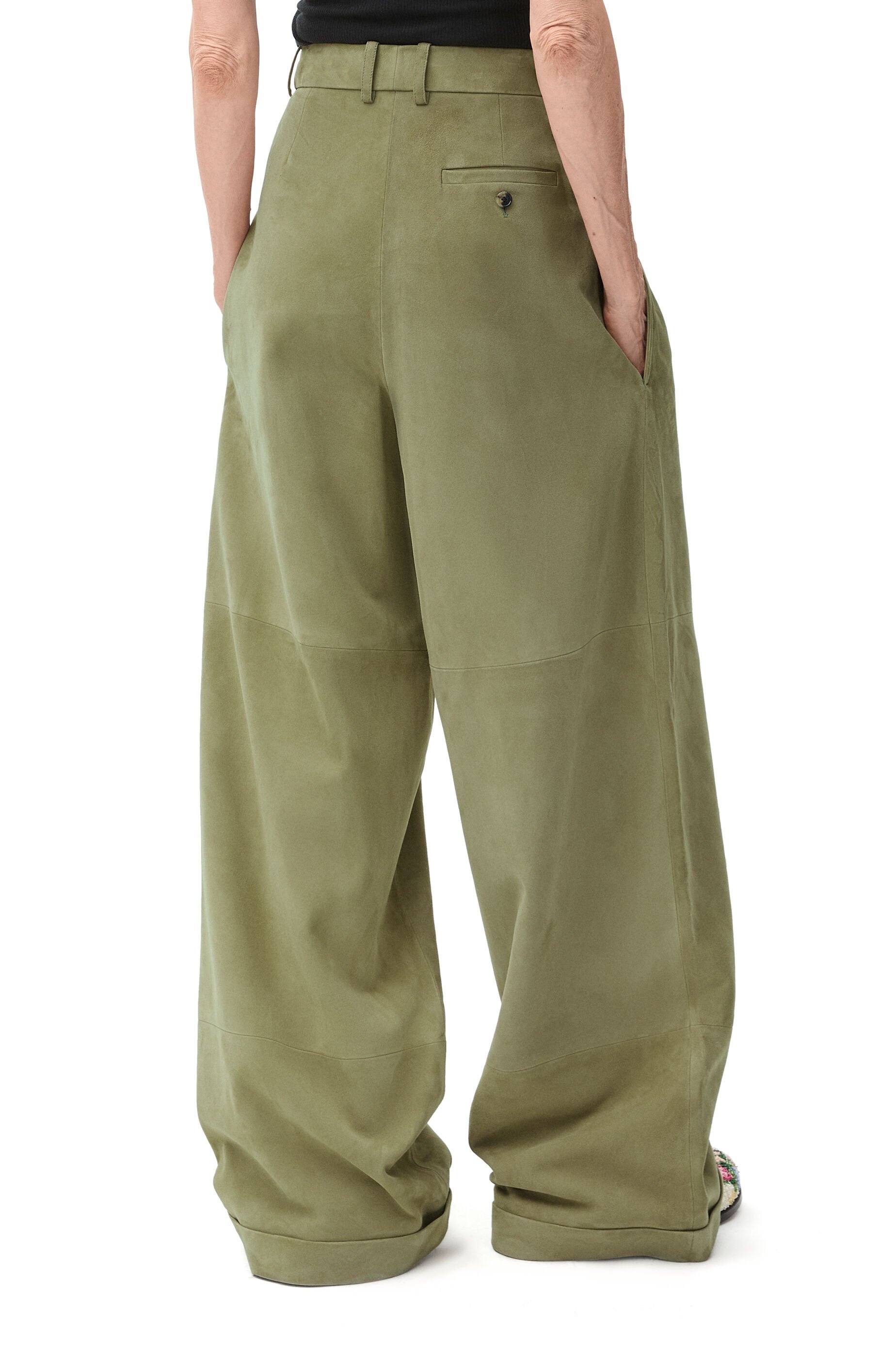 Pleated trousers in suede lambskin - 4