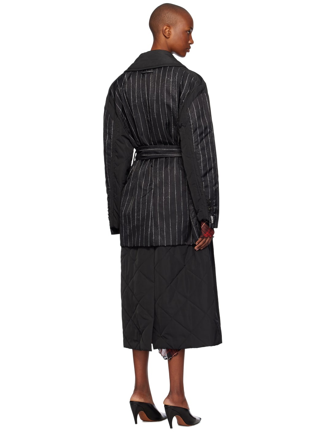 Black Pinstripe Coat - 3