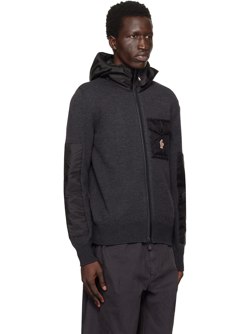 Gray Wool Zip-Up Hoodie - 2