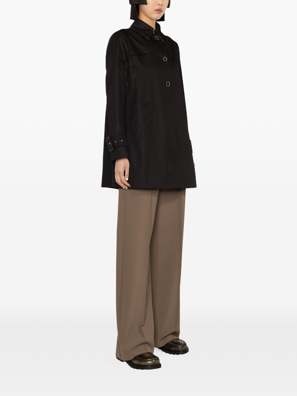 A-line gabardine jacket - 3