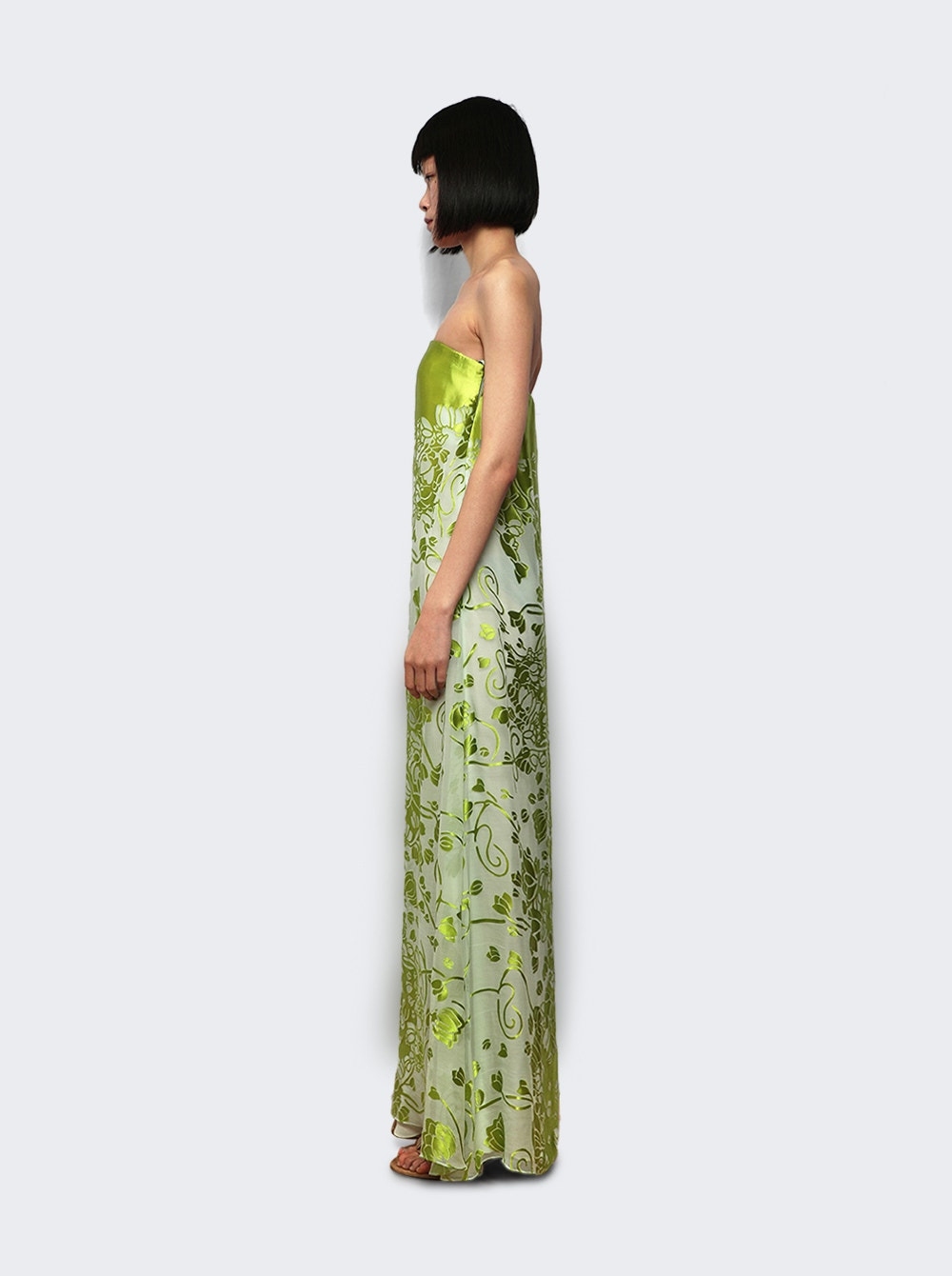 Burnout Strapless Dress Mint And Sour Green - 3