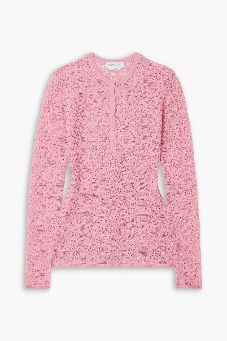 Ithaca crocheted wool and silk-blend Henley top - 1