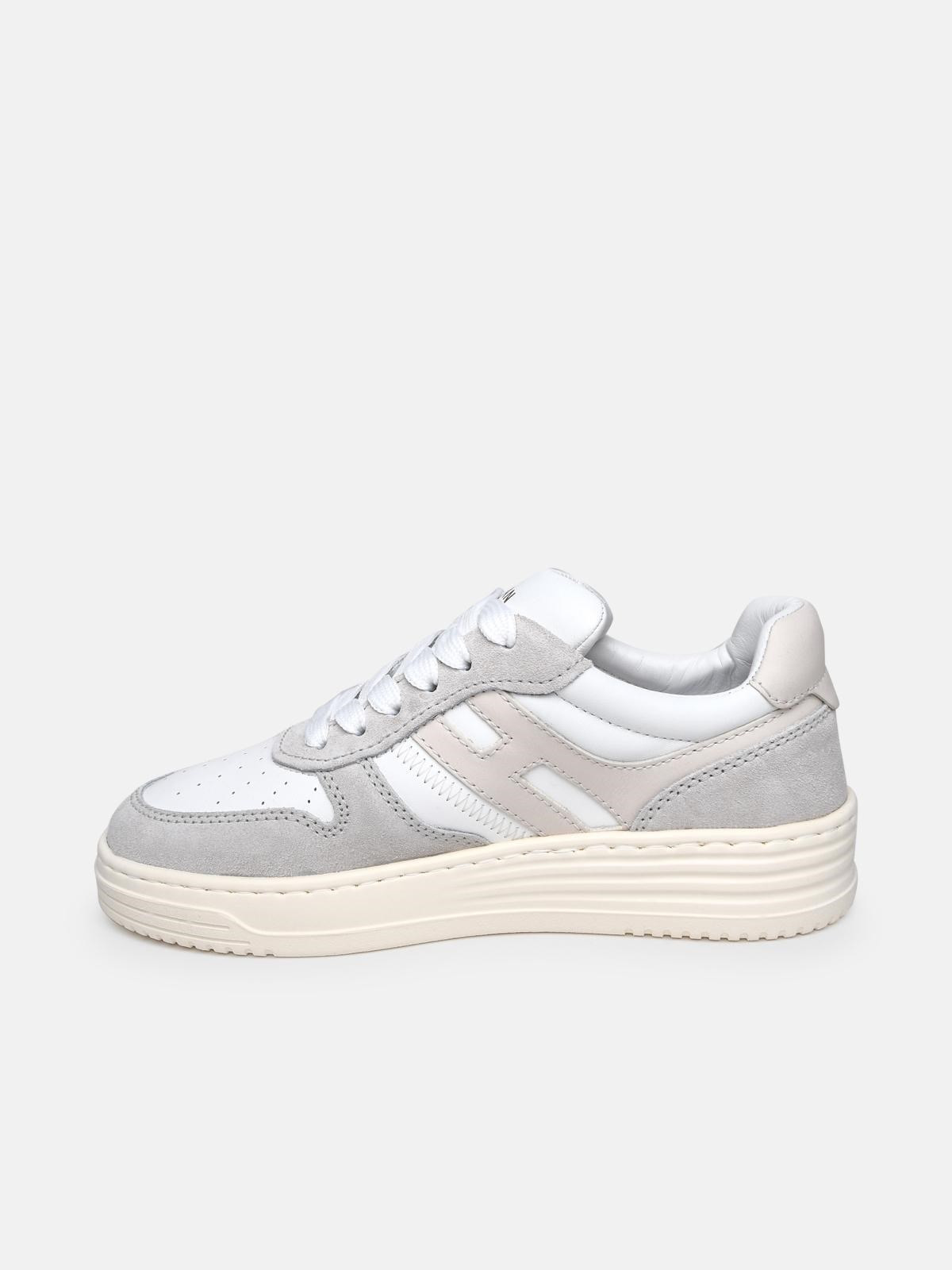 Two-color leather sneakers - 3