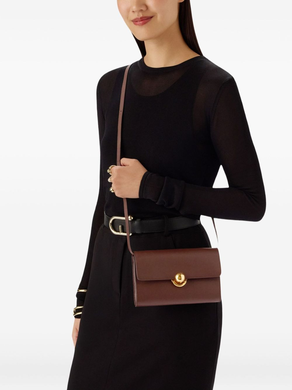 spherical-clasp leather mini bag - 2