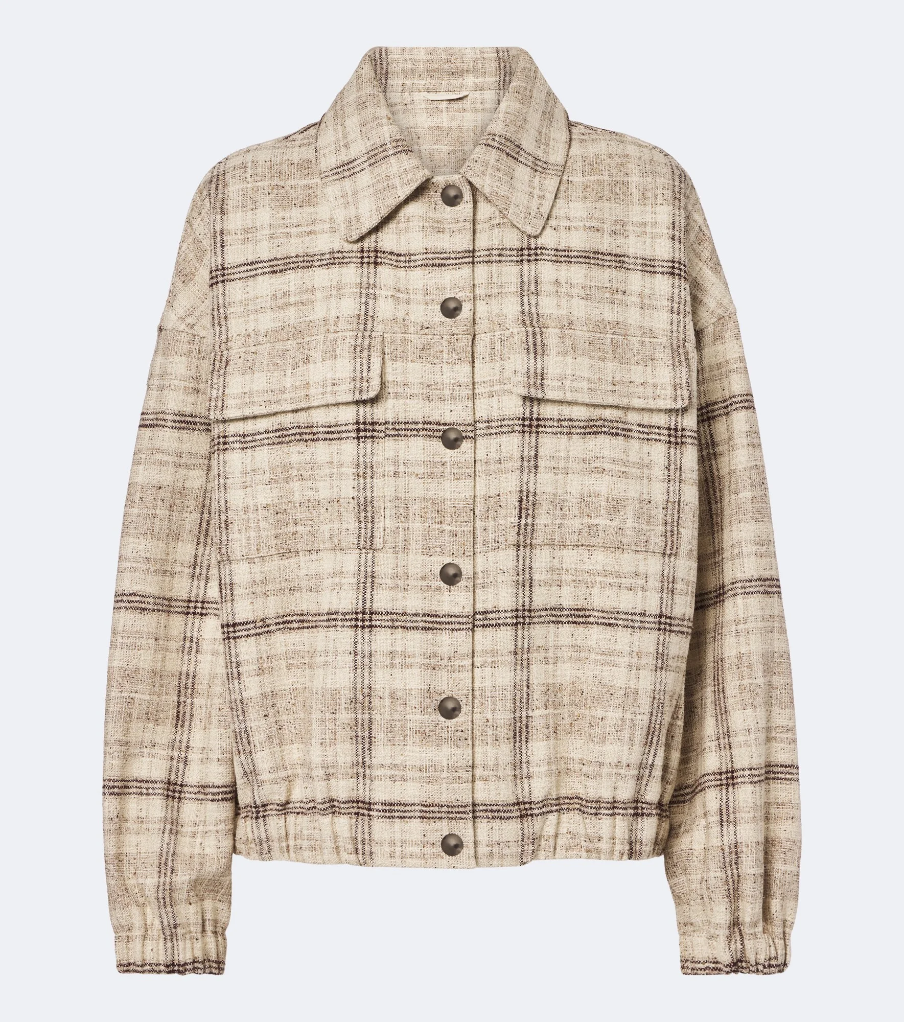 Checked cotton, silk, and hemp-blend jacket - 1