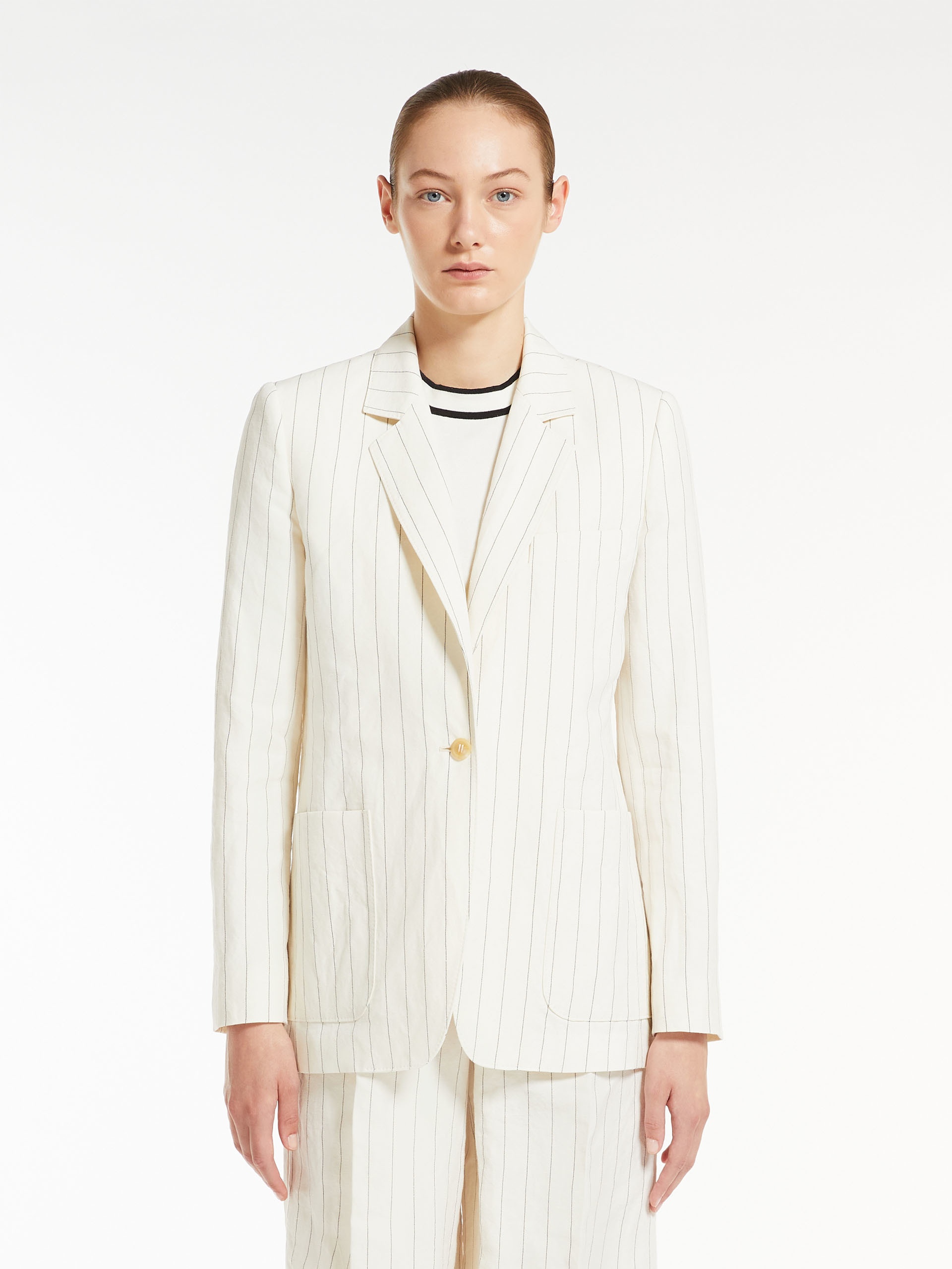 MICRON Single-breasted blazer in pinstriped canvas - 3