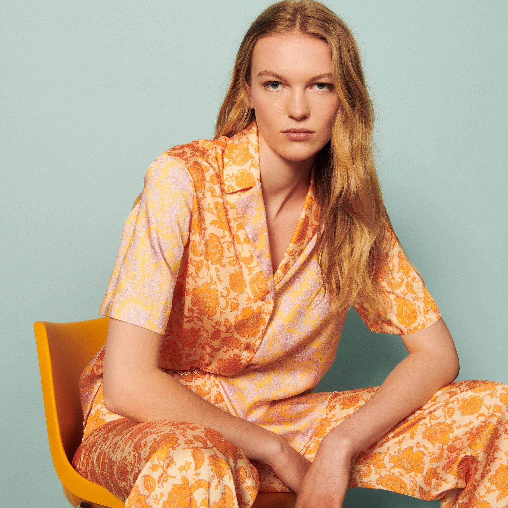 Floaty shirt with Folk Flower print - 2