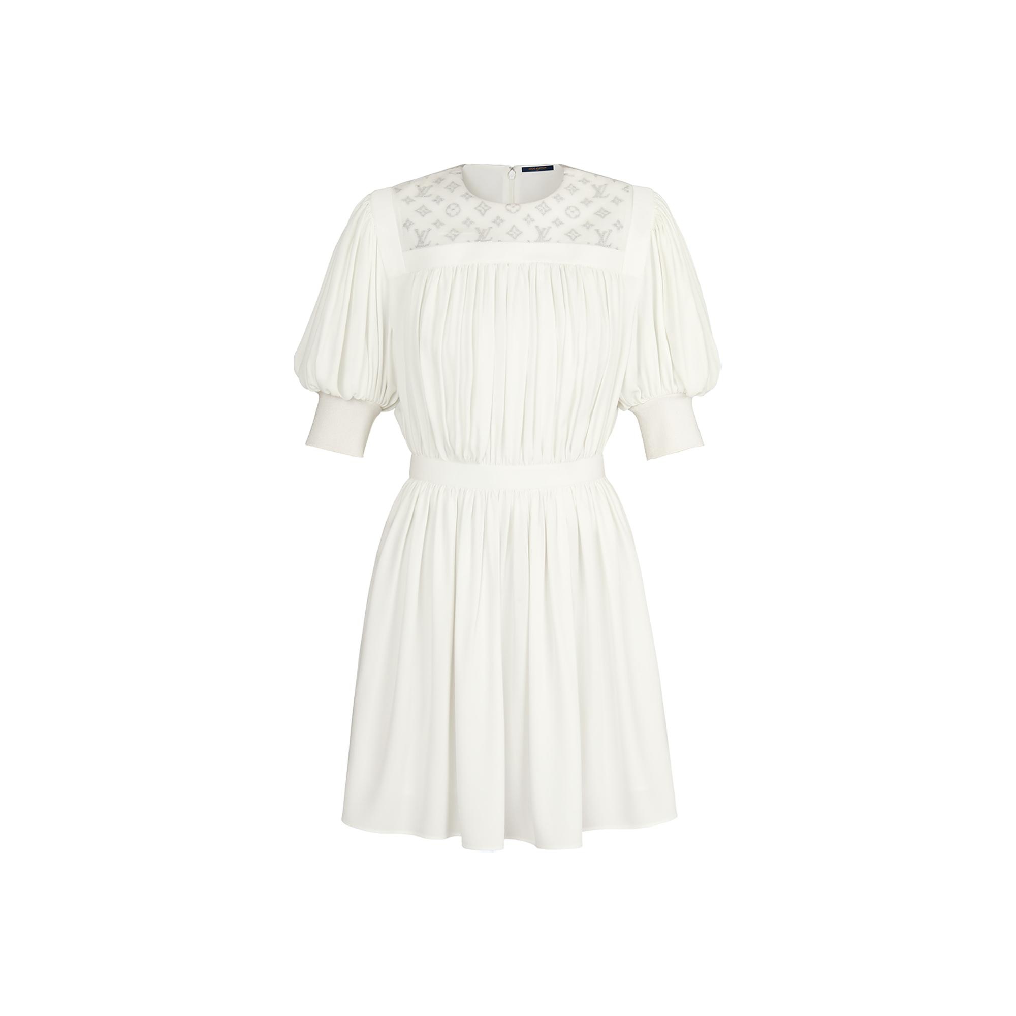 Fluid Dress With Embroidered Plastron - 1