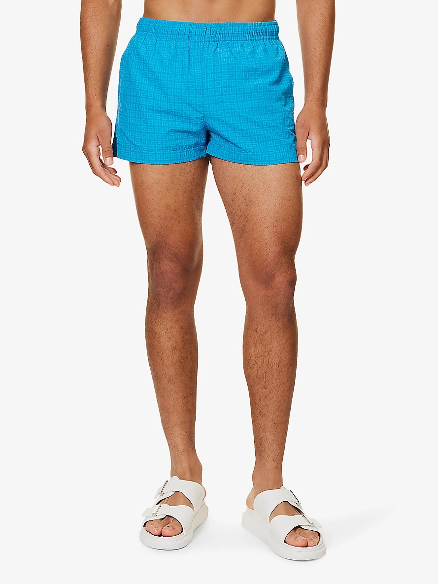Medium chain-print mid-rise swim shorts - 3