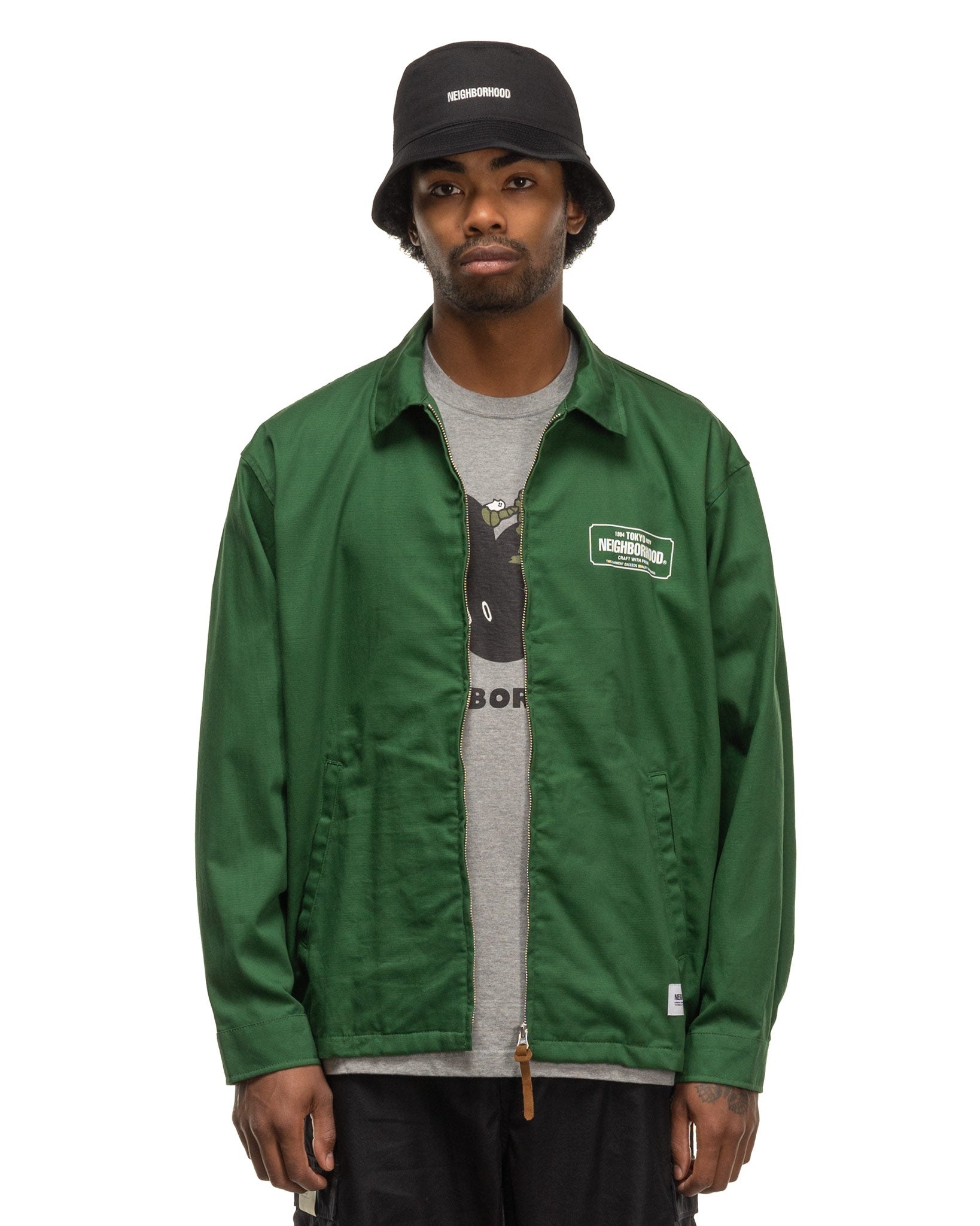 Zip Work Jacket Green - 4