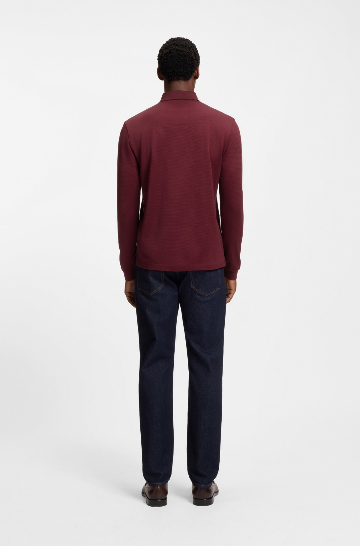 MERCERISED-COTTON POLO SHIRT WITH PLAIN COLLAR - 5
