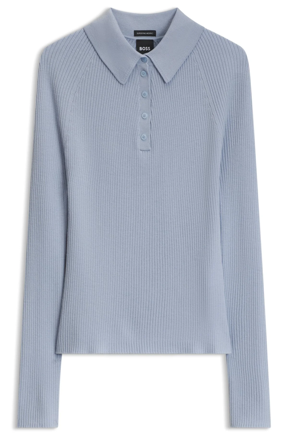 FITTED POLO SWEATER IN PURE VIRGIN WOOL - 1