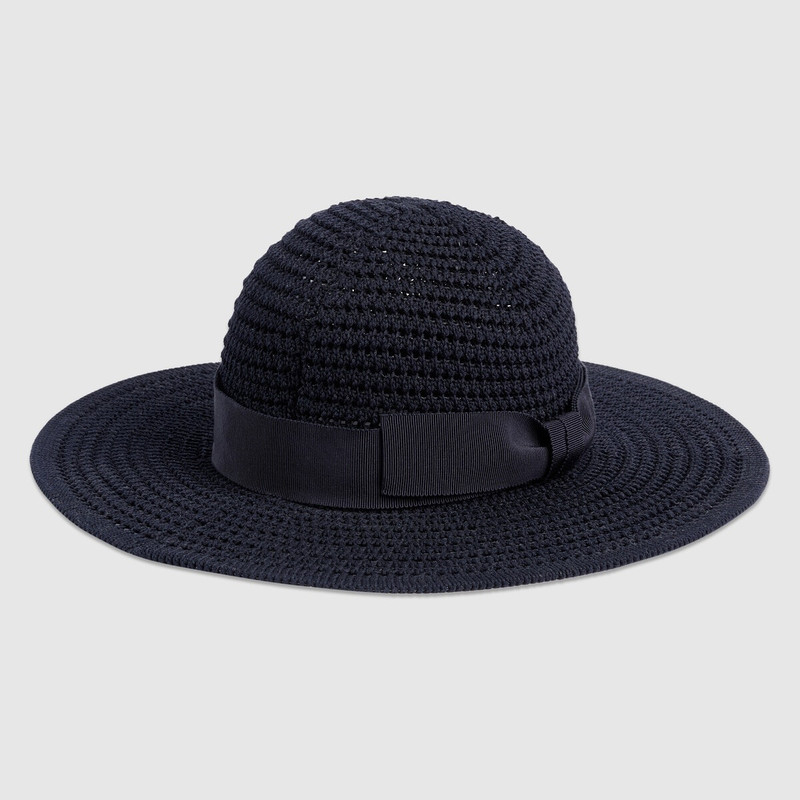 Crochet cotton wide-brimmed hat 5