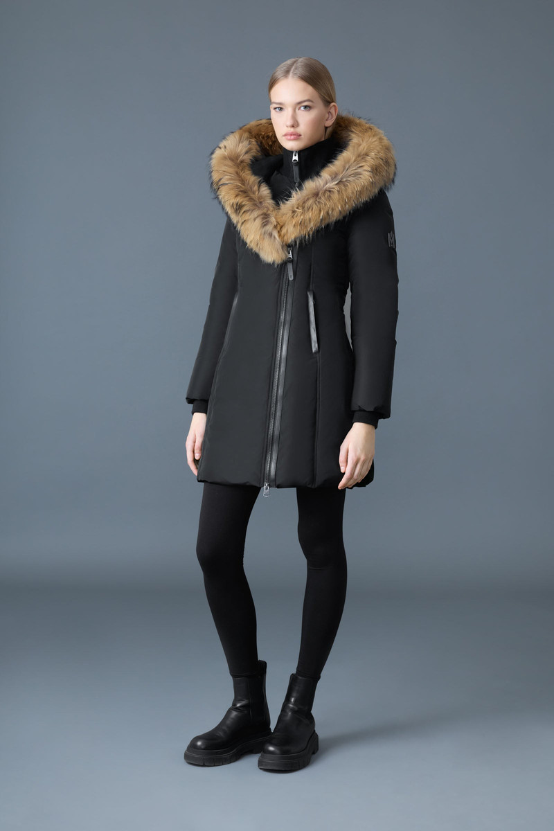 KAY-F Down coat with natural fur Signature Mackage Collar 3