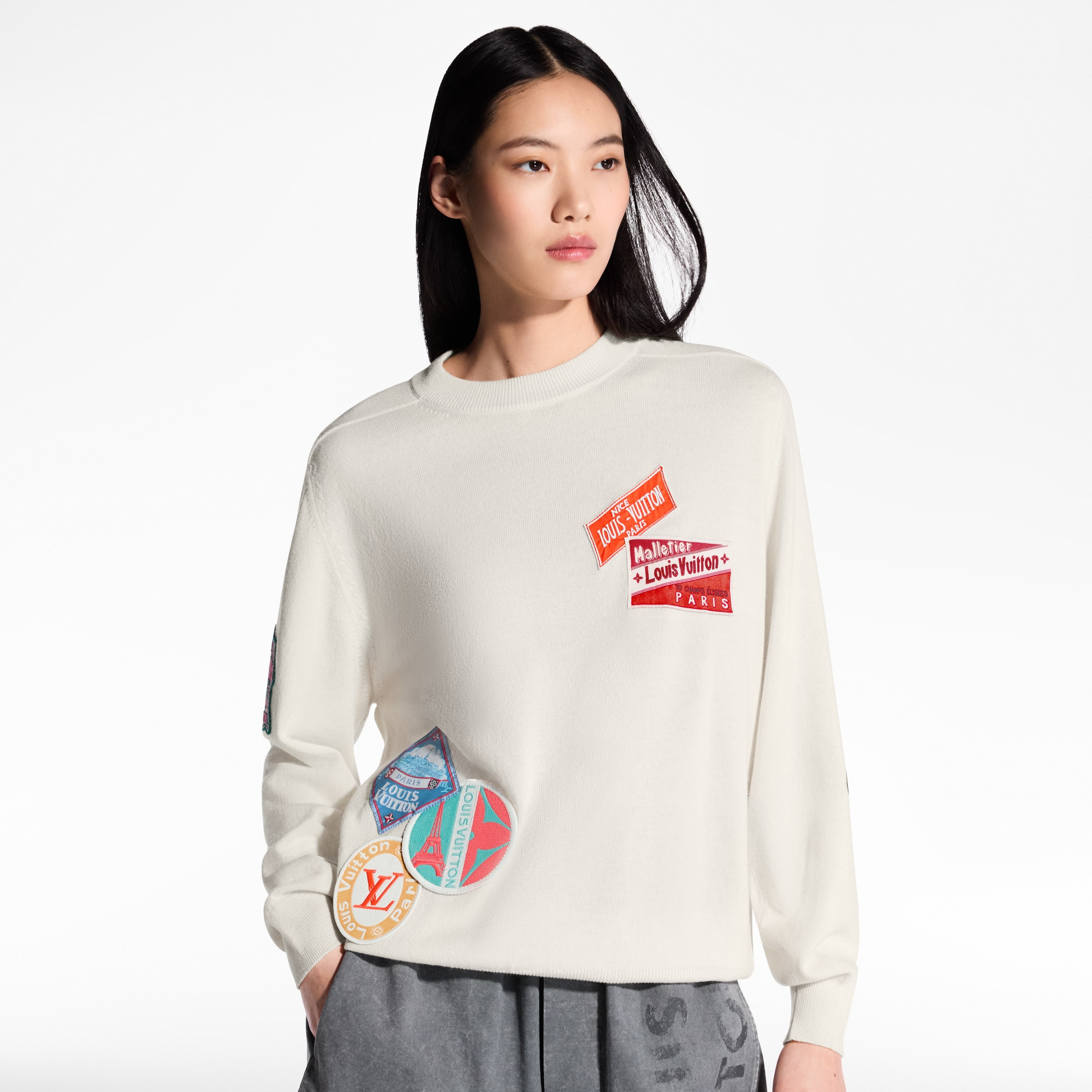 Travel Patch Cashmere Pullover - 2