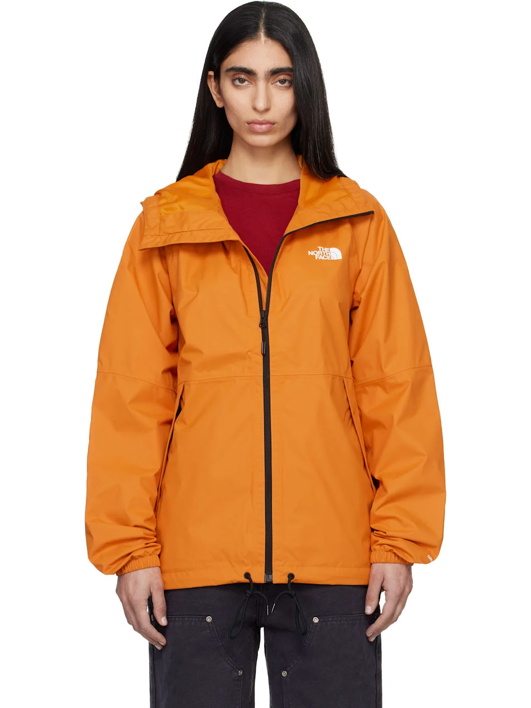 Orange Antora Rain Hoodie Jacket - 1