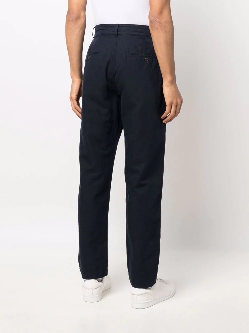 chenille-texture four-pocket straight-leg trousers - 4