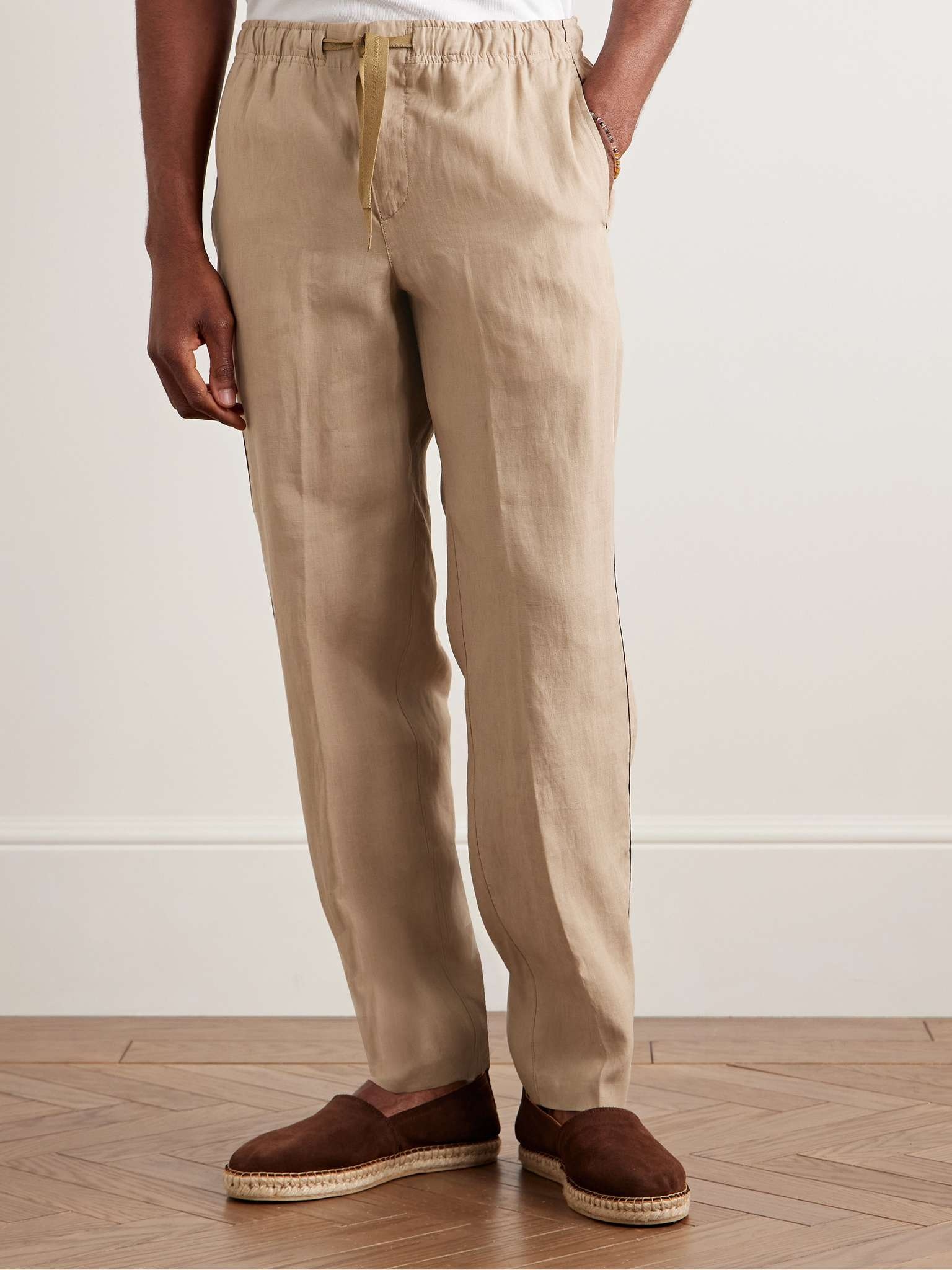 Alex Tapered Linen Drawstring Trousers - 3