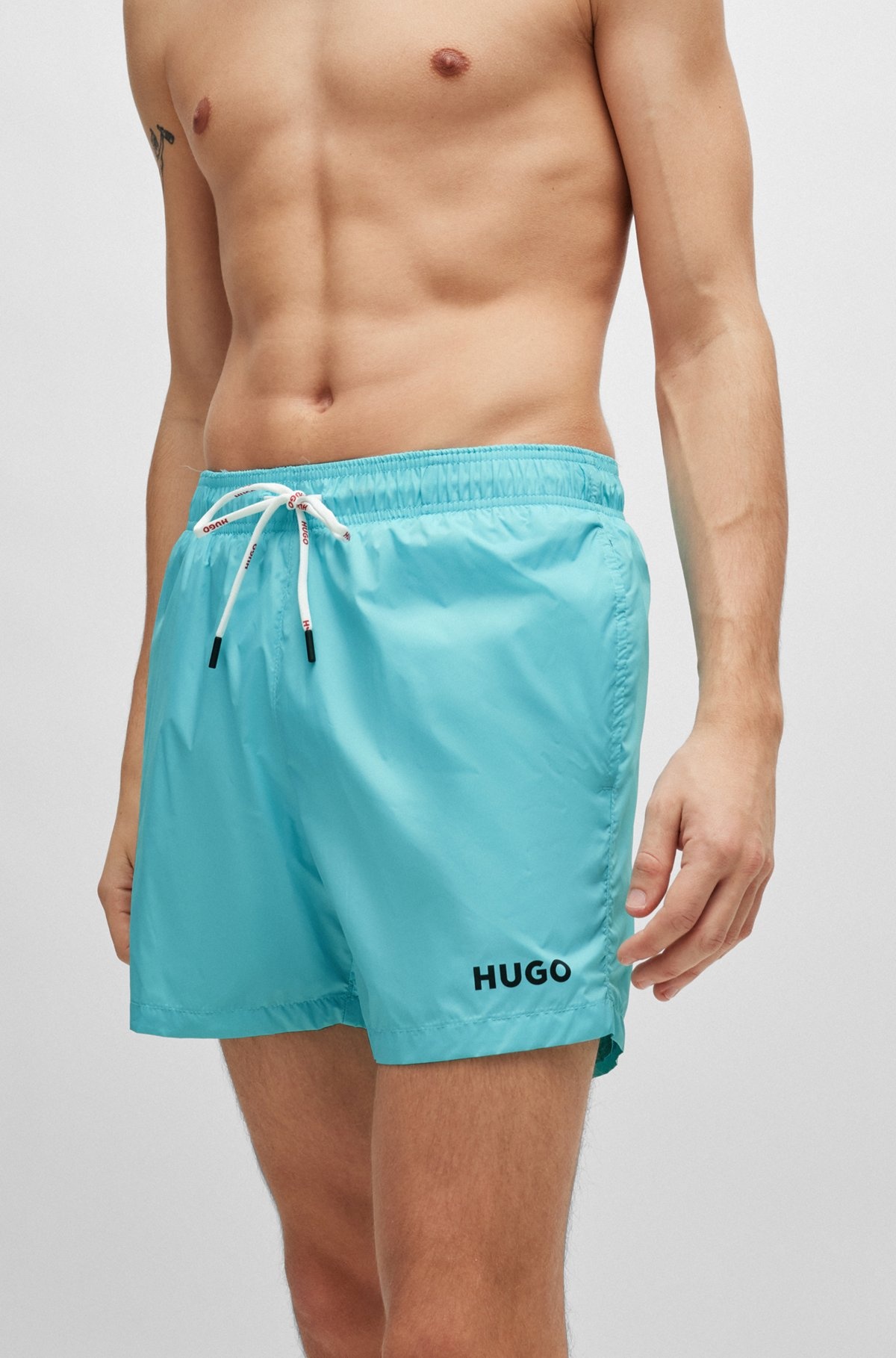 FULLY LINED SWIM SHORTS WITH LOGO PRINT - 3