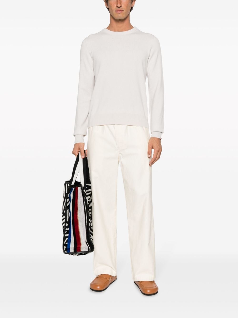 stitch-detail crew-neck jumper - 3