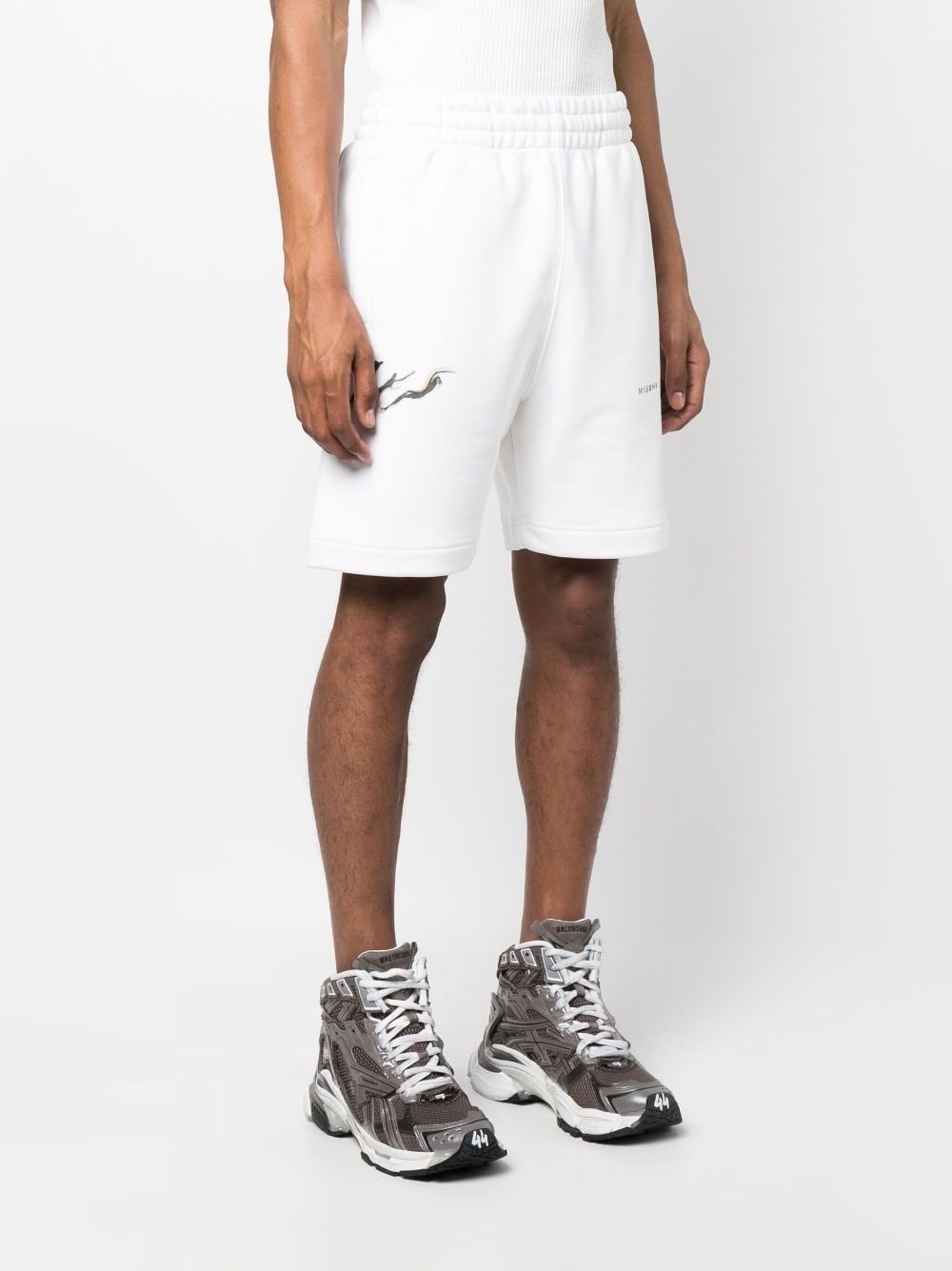 logo-print track shorts - 3