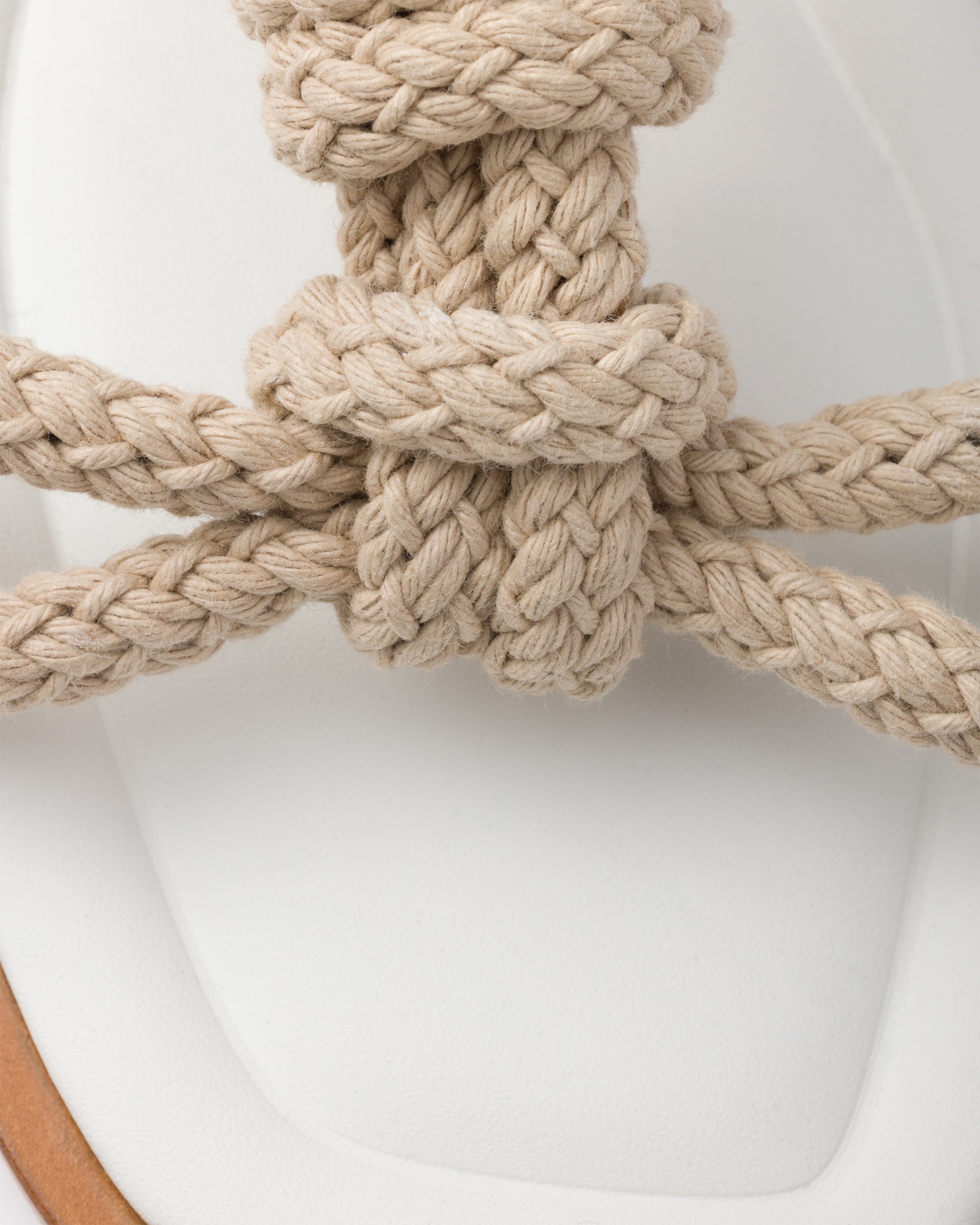Flat leather and cord sandals - 5